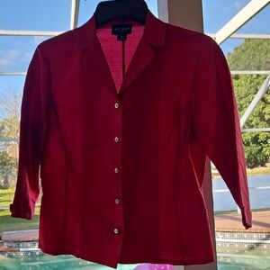 Silk Vintage Burgundy OR Red Button Down Shirt